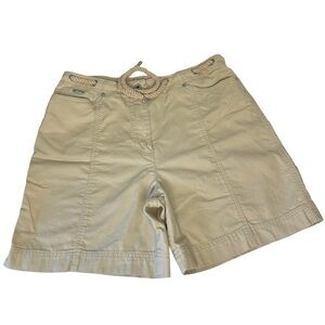 LAUREN RALPH LAUREN LRL Women's Size 10 Tan‎ Cotton Rope Belt Shorts.